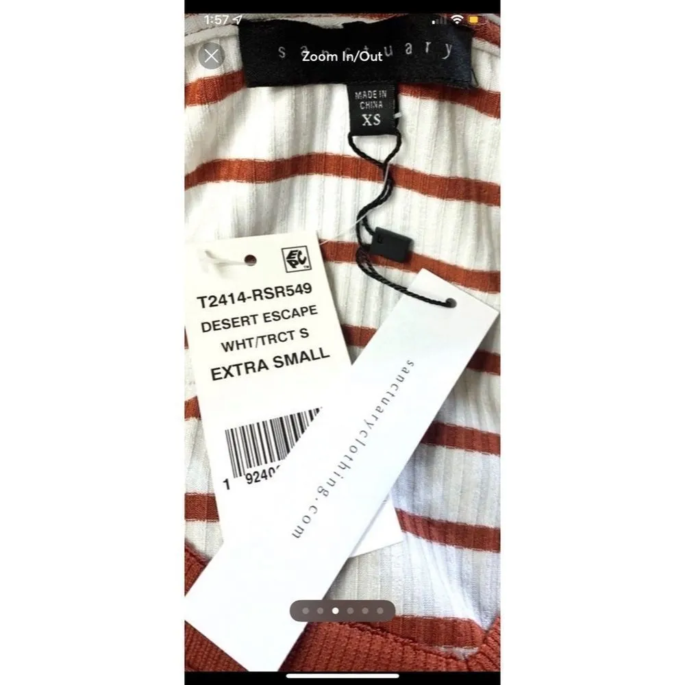 Sanctuary Desert Escape Striped Unique Single Cold Shoulder Top XS NWT - Image 4