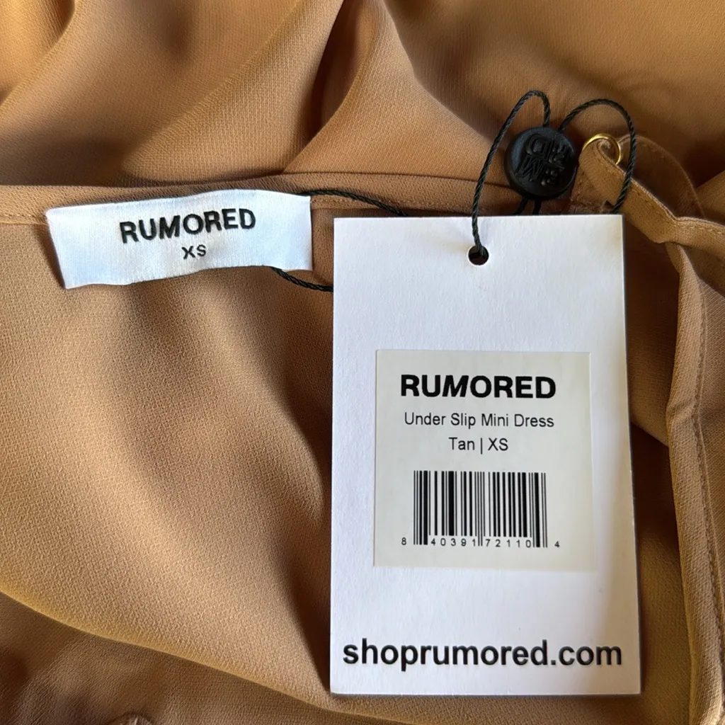 Rumored “Under Slip” Mini Dress Tan Size XS - Image 7