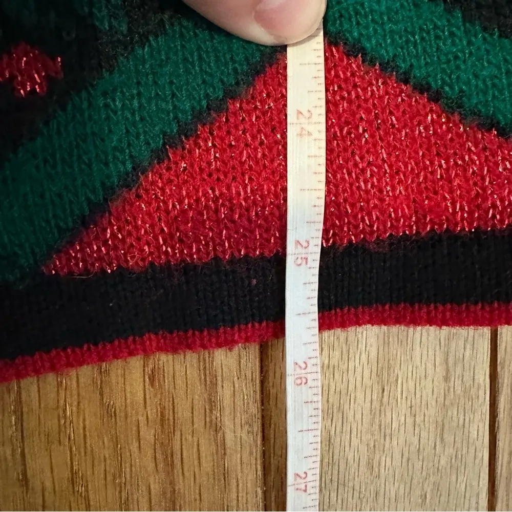 Vintage Holly Metallic Sweater Vest Red Size M - Image 9