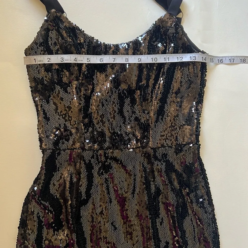 DRESS THE POPULATION Purl iridescent Sequin Cocktail Party Mini Dress - Image 9