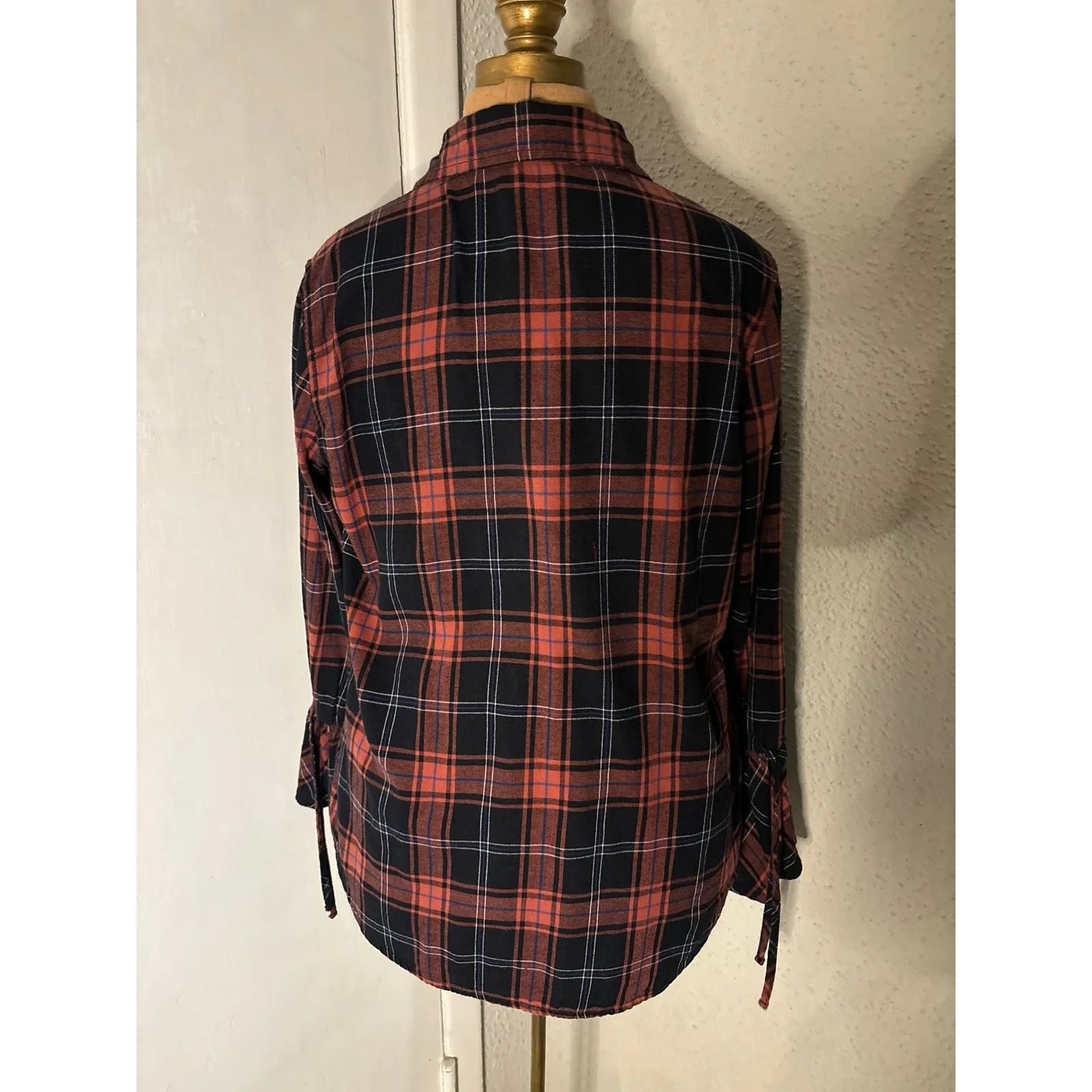 Beach Lunch Lounge Natalia Flannel Shirt S Beach Fall Winter Cabincore Fisherman Orange - Image 2