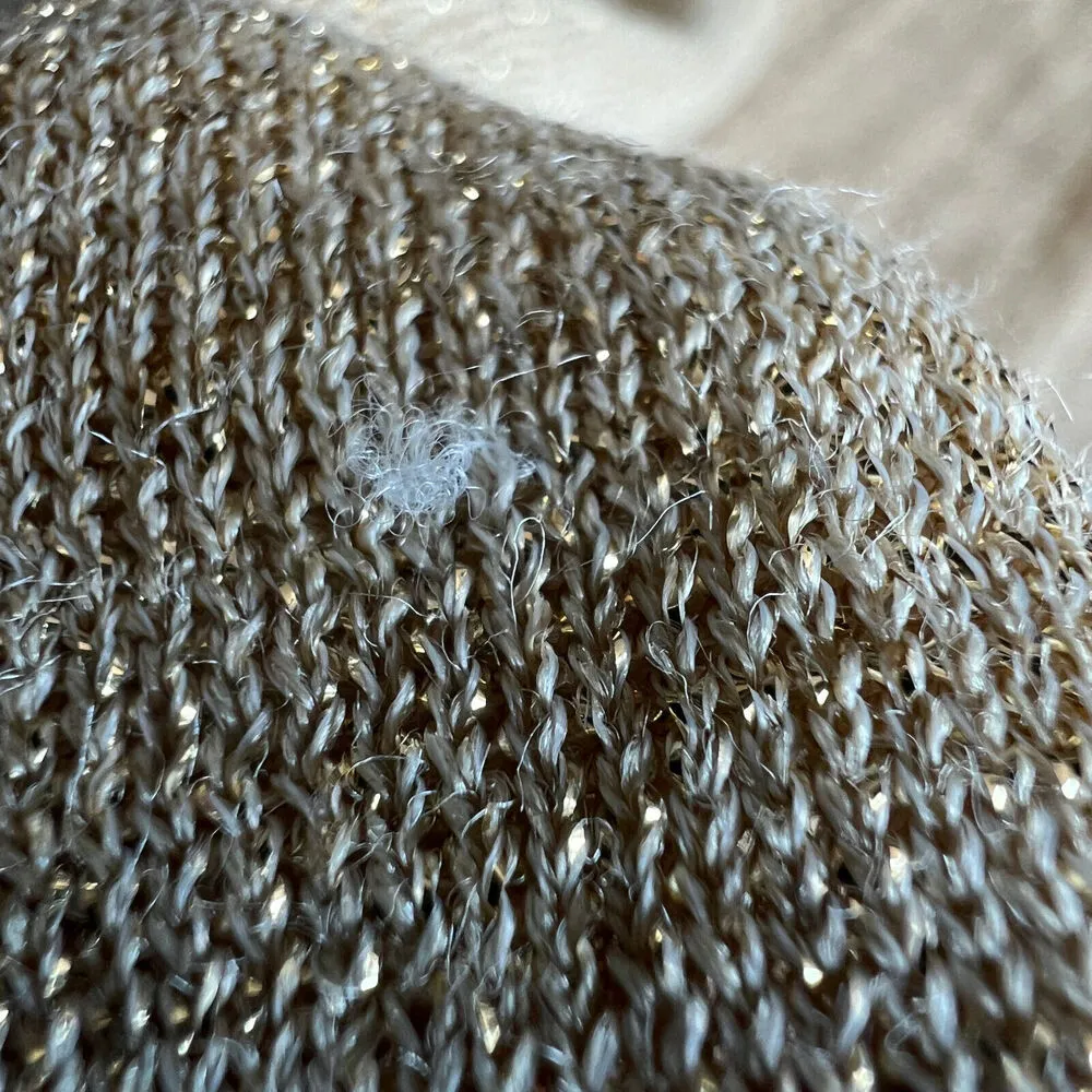 Alfani Shirt Womens Large Silk Blend Metallic Hidden Button Up - Image 15