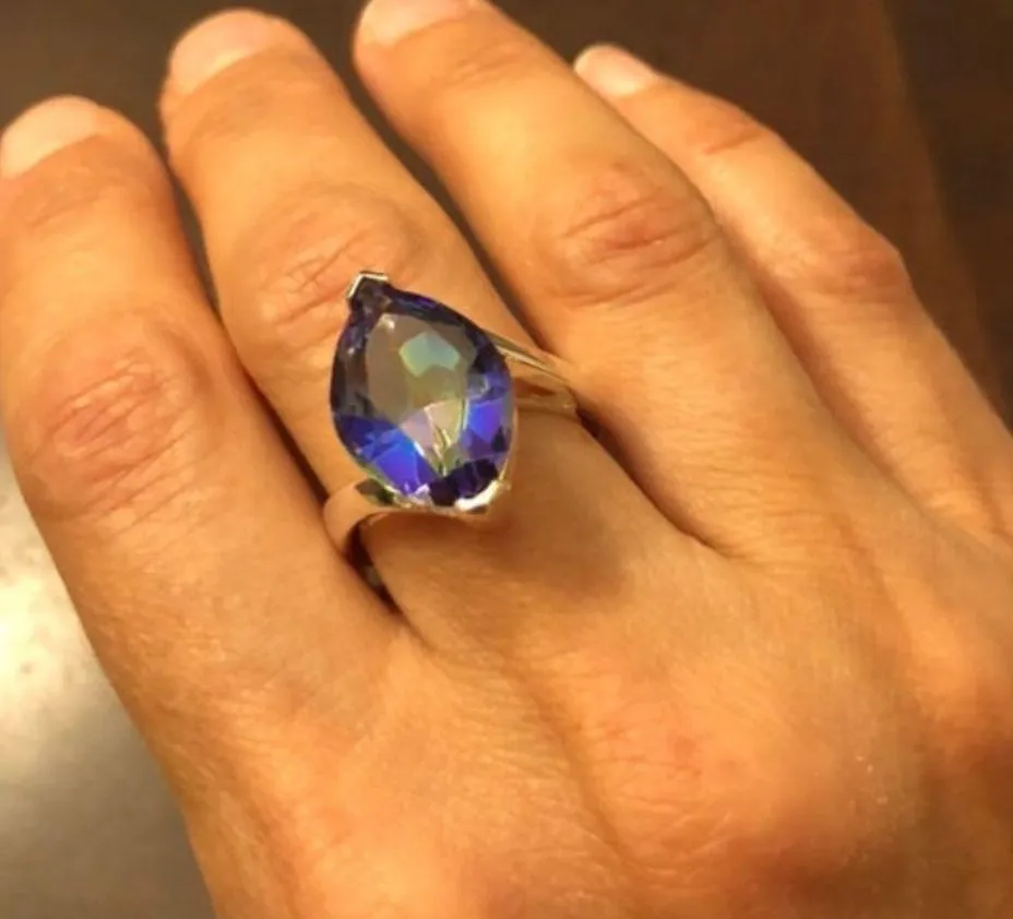 New Lab-Created Mystic Topaz 925 Ring size 7 3/4 - Image 2