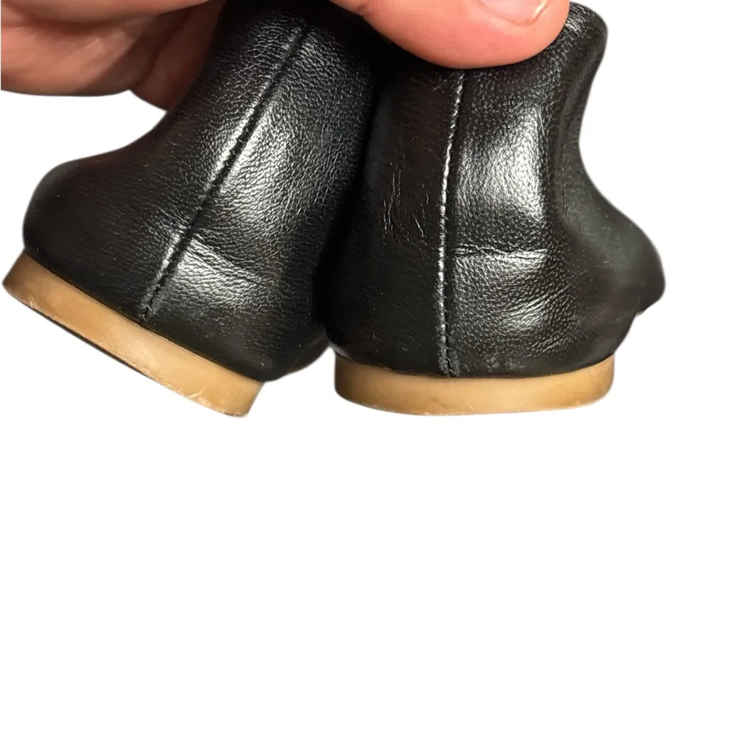 J. Crew Black Leather,ballerina flats,size 6,Made in Italy - Image 9