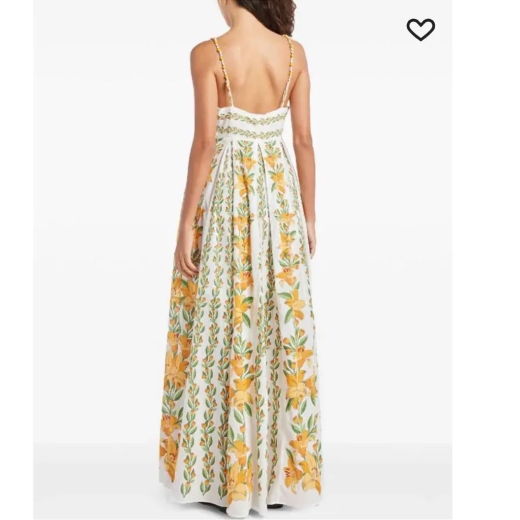 NWOT FARM Rio Off-White Tropical Lightness Floral Sleeveless sundress Maxi sz S - Image 9