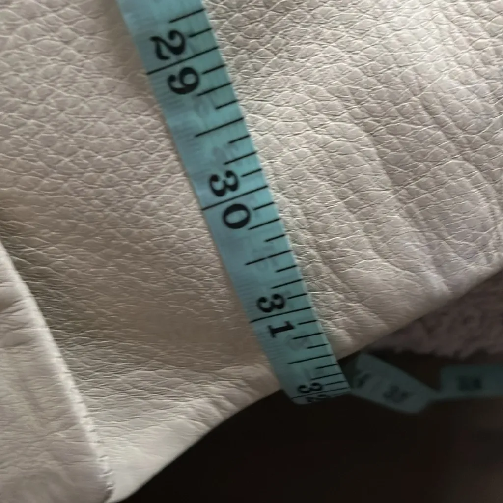 Luciano Barbera White Leather Italian luxury Jacket Size 42 - Image 11