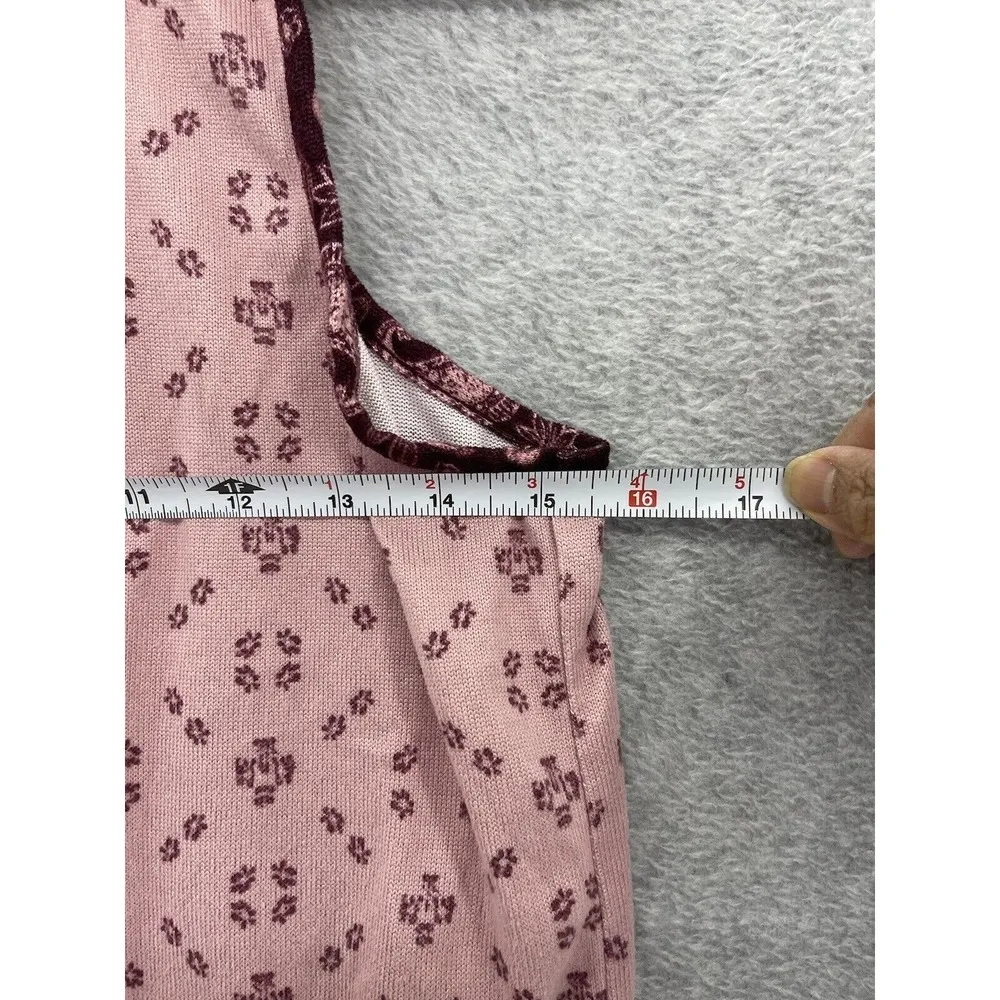 Lucky Brand Women's Tank Top Scoop Neck Pink Red Size Medium Micro Floral - Image 4