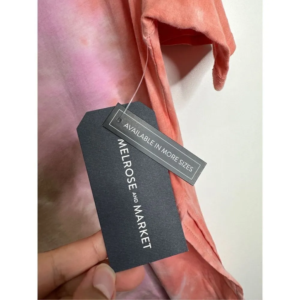 Melrose and Market Shirt Womens Crewneck Oversized Tie Dye Multicolor Short Slee - Image 7