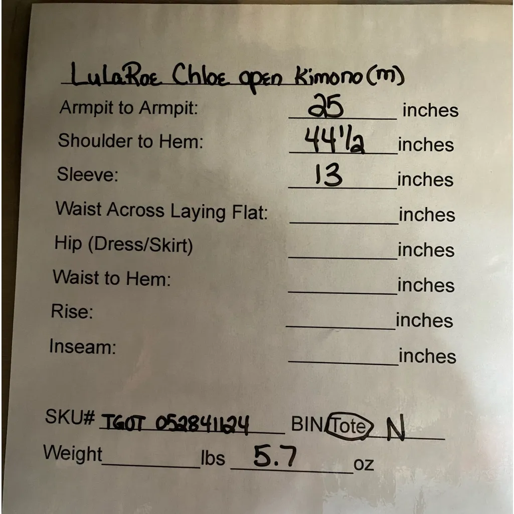 LuLaRoe Chloe open kimono overlay, boho‎ style, size Medium - Image 9