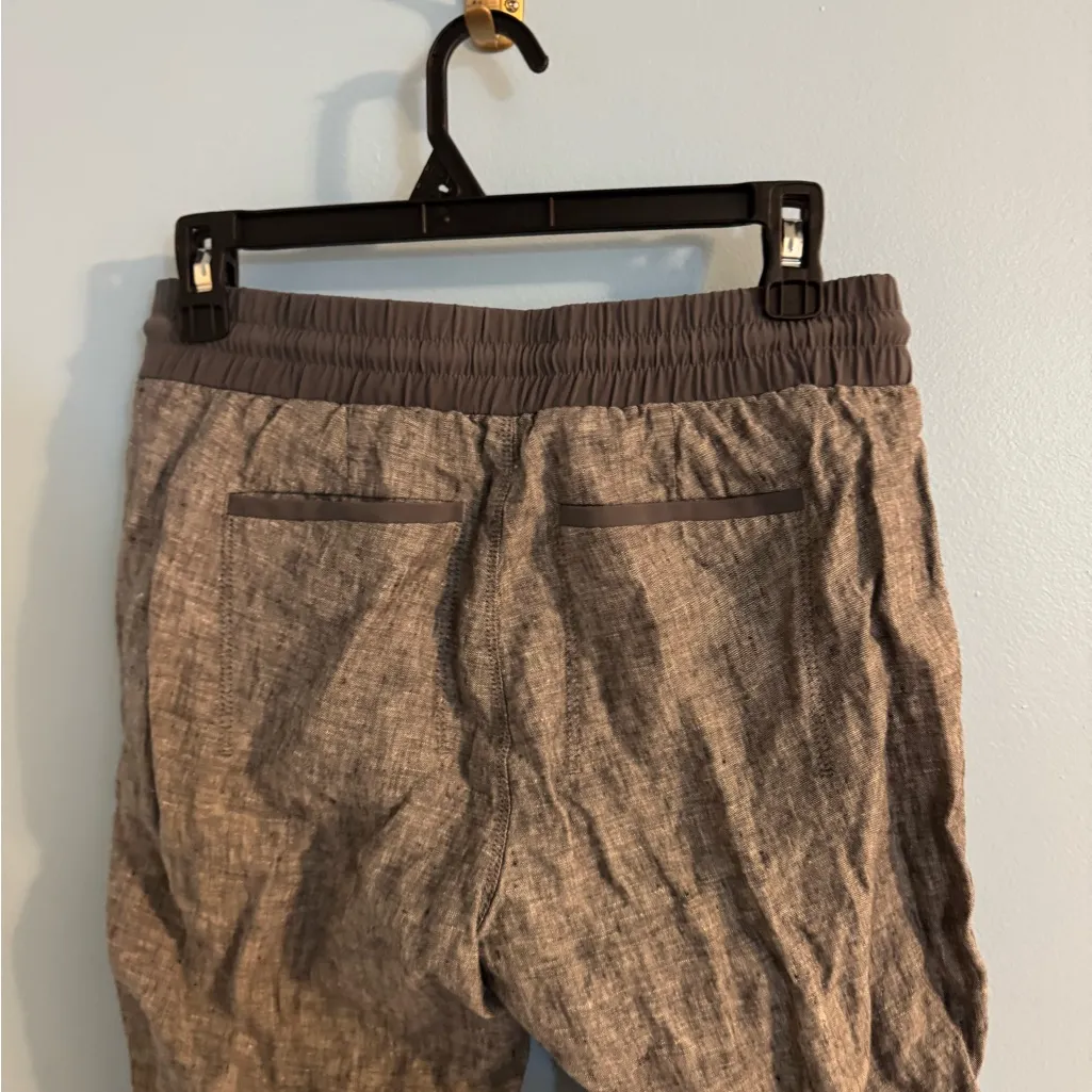Athleta grey 100% linen jogger pants size 6 - Image 4