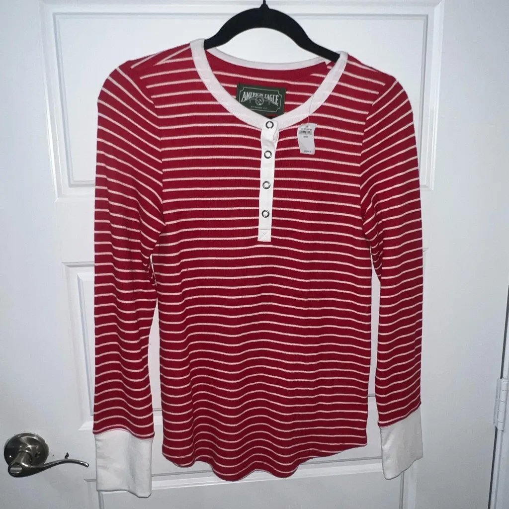 American Eagle | red and white pajama set | size M - Image 4