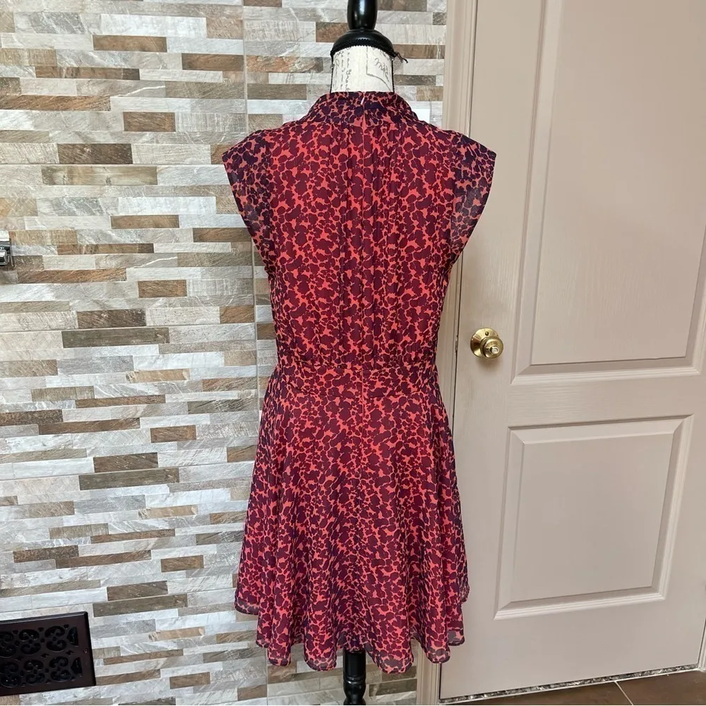 French CONNECTION - FELINE WONDER DRESS Animal print red Sz US 10 - Image 4