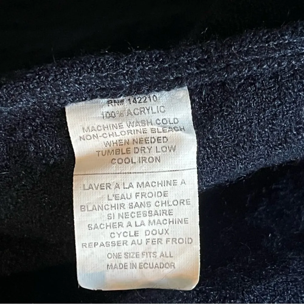 Mer Sea The Classic Travel Wrap Knit Poncho Fringe Trim One Size Blue Size undefined - Image 4