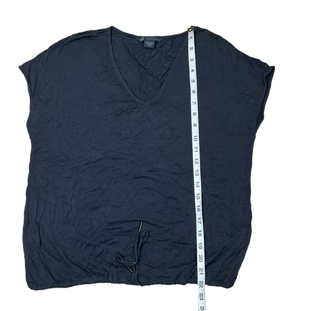 Armani Exchange AX T-Shirt Cap Sleeve Round Neck Drawstring - Image 4