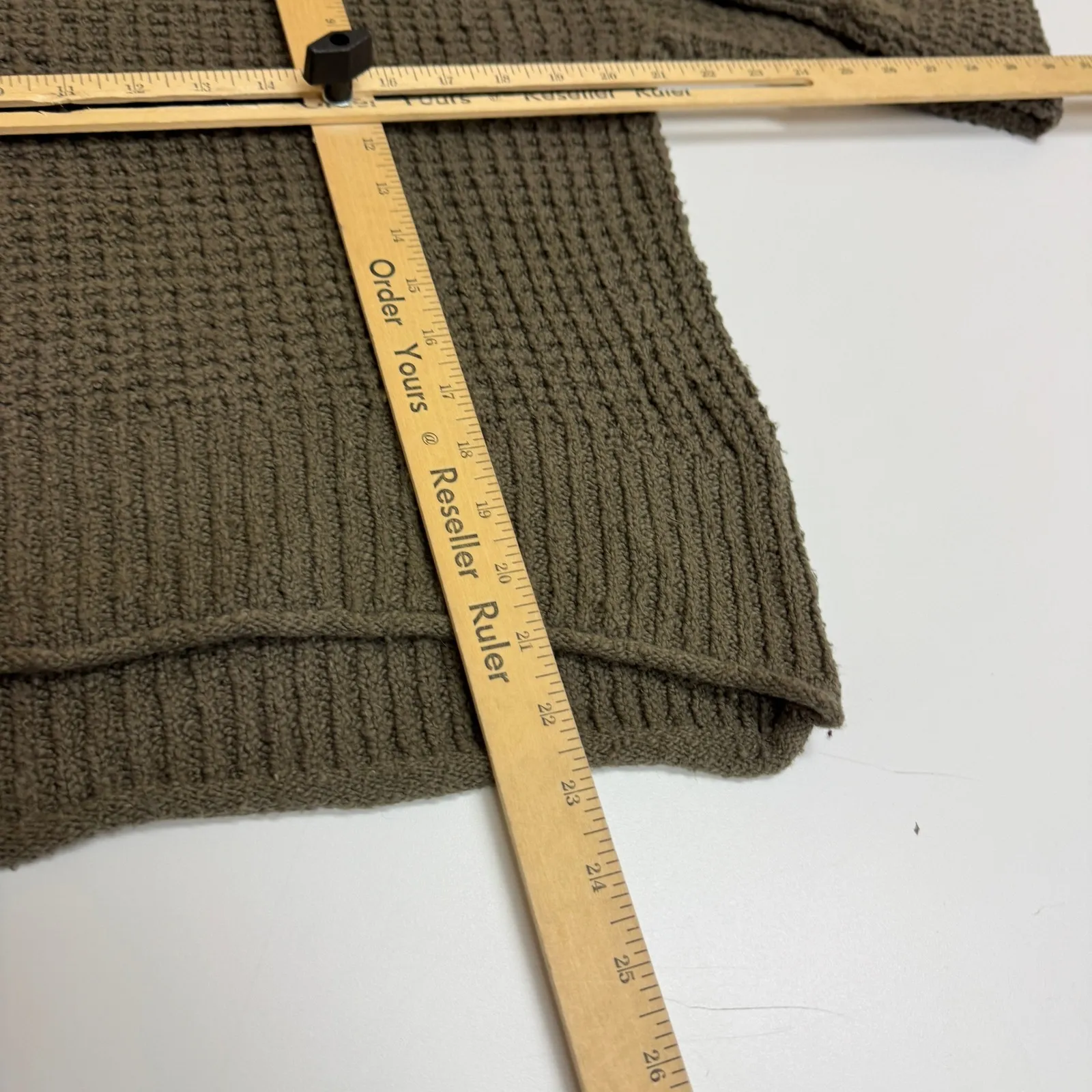 Michael Stars Mock Neck Chunky Knit Sweater Olive Green Size S - Image 9