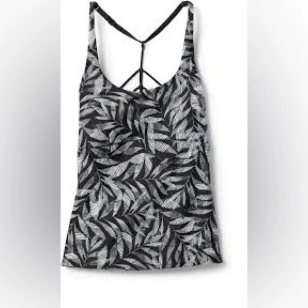 PRANA Margot Tankini Swimsuit Top Black White XS - Image 78