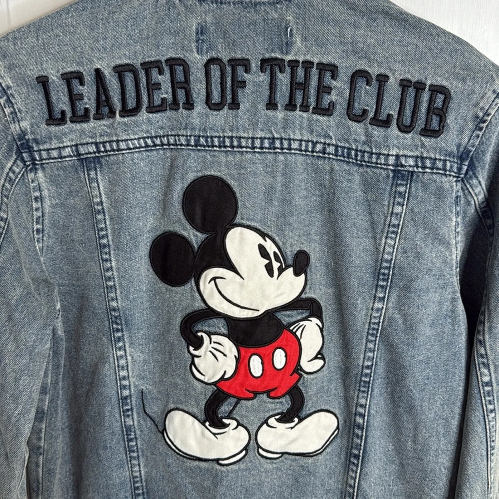 Disney Store Mickey Mouse Denim Blue Jean Leader of the Club Jacket W1559 Sz XS - Image 9