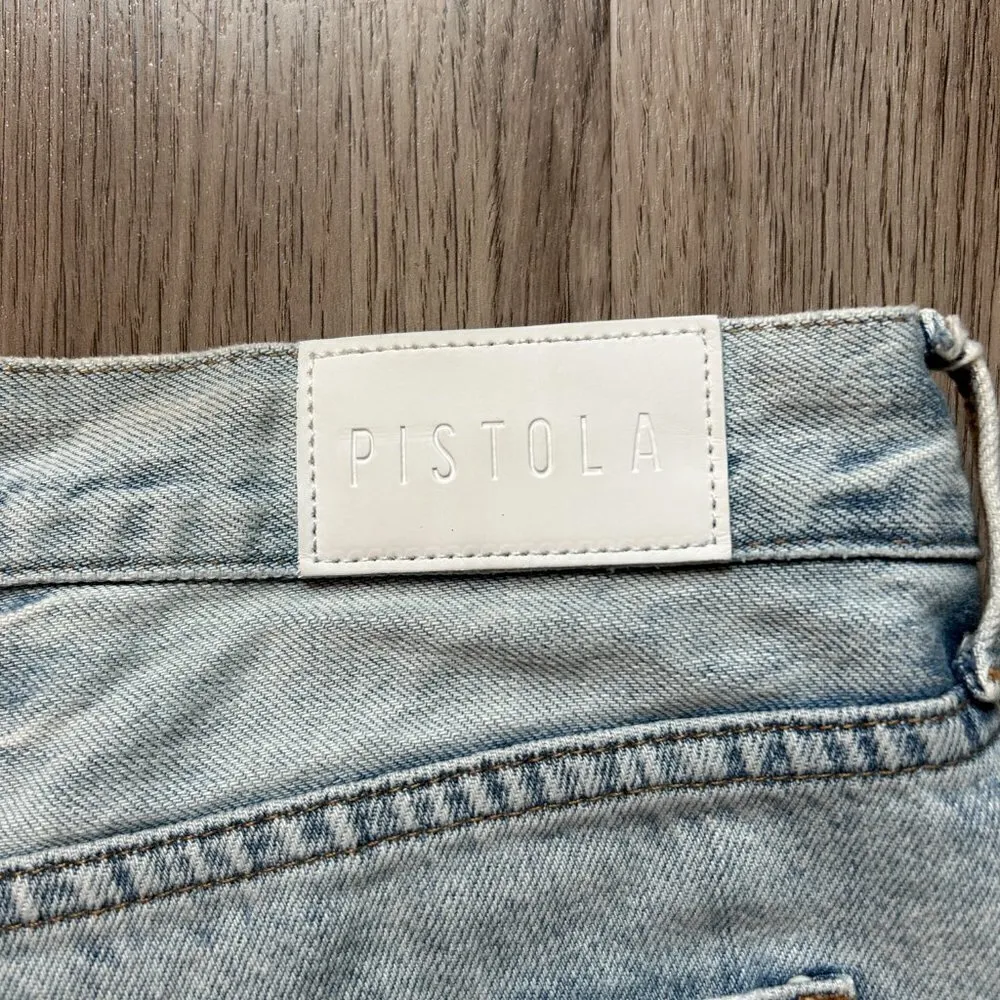 Pistola Kelly 90s Skater Denim Shorts Nelson Light Wash Distressed 31 LIKE NEW - Image 11