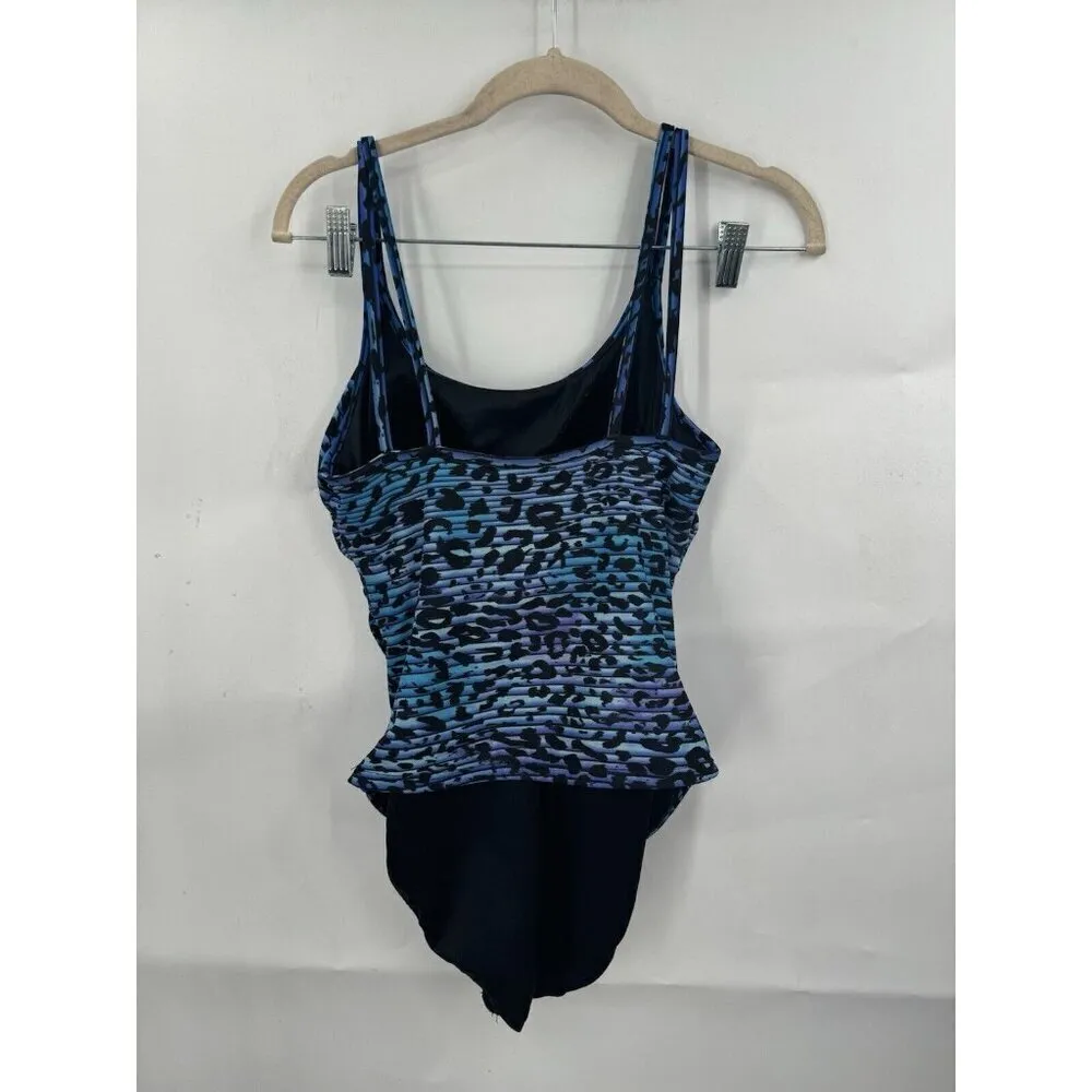 Miracle Suit One Piece Swimsuit Women Large Blue‎ Animal Print Resortwear Beach - Image 2