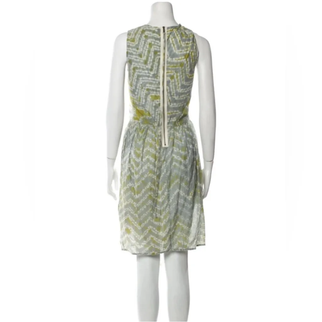 Ulla Johnson RARE Green Tie-Dye Asymmetrical Hem Cotton Dress Size 4 - Image 2