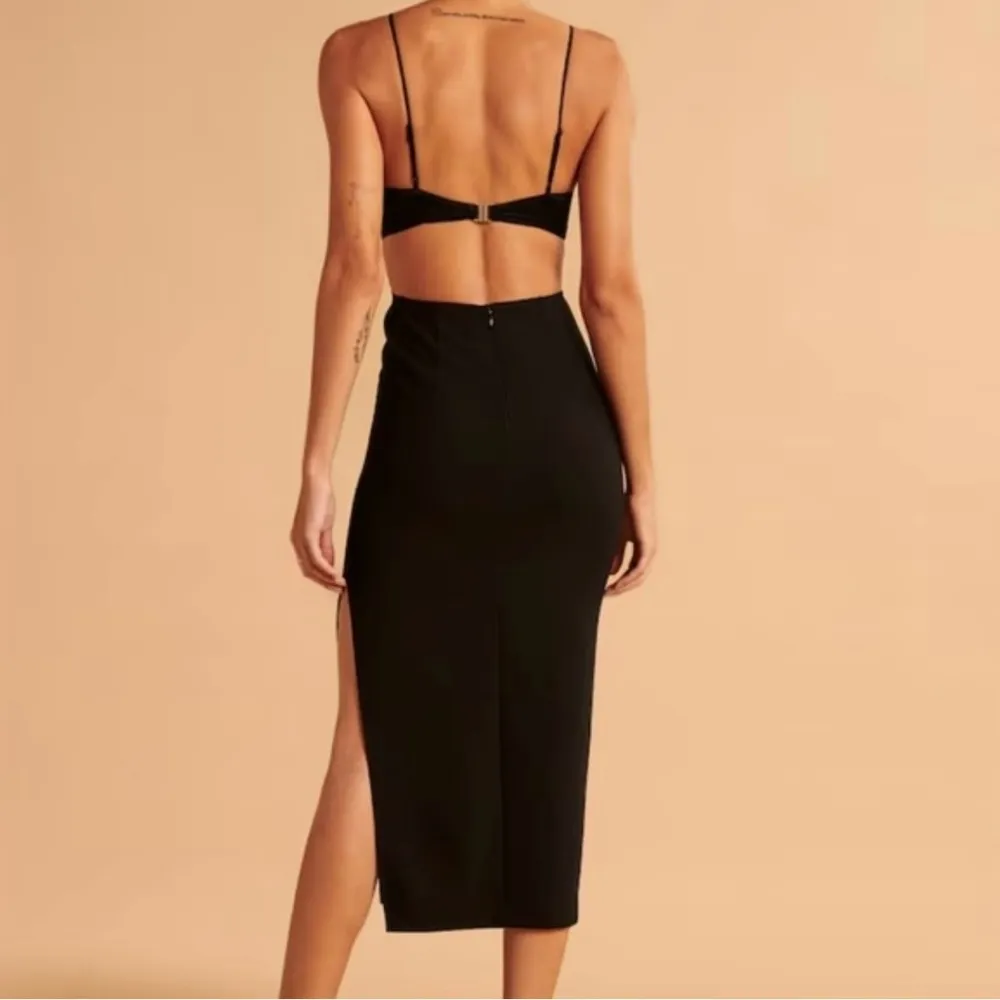 Abercrombie & Fitch Multi Fabric Cut Out Midi Dress in Ivory Size XS - Image 6