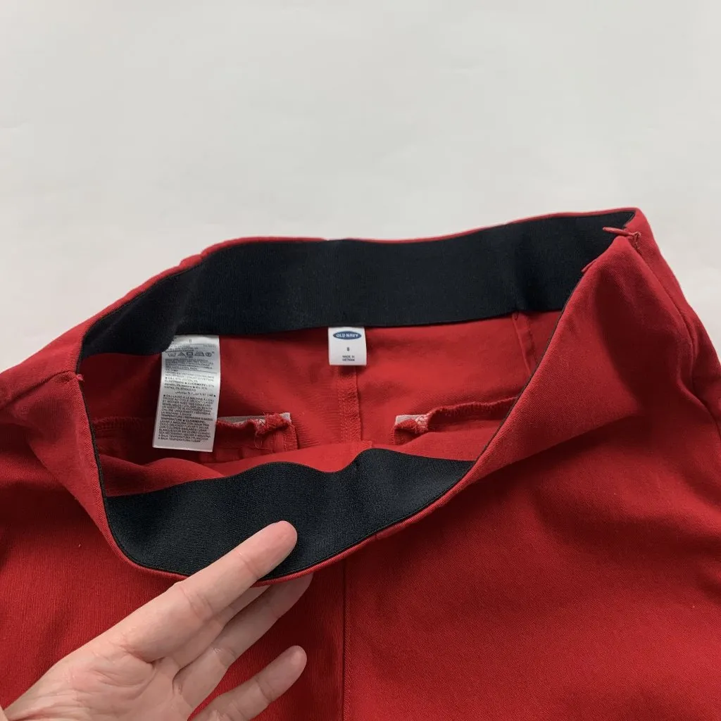 Old Navy Empire Apple Red Stretch Canvas Wow High Rise Skinny Pixie Pant 8 - Image 3