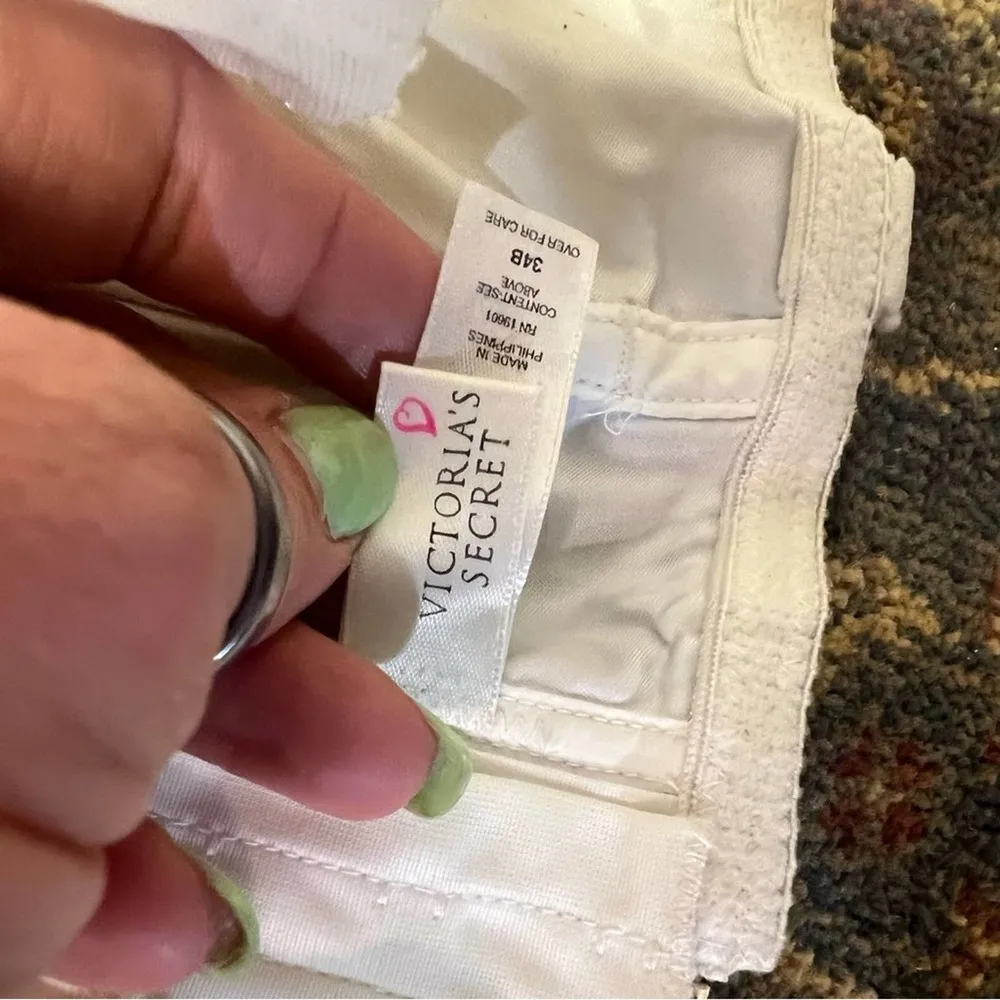 Vintage Y2K Victoria’s Secret white corset bustier bra 34B - Image 4