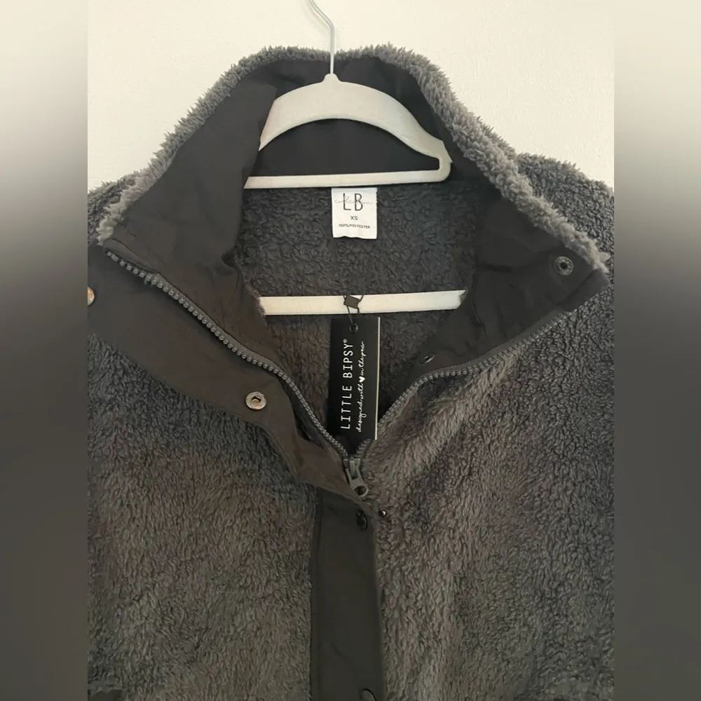 Little Bipsy Sherpa Jacket Gray Size XS - Image 4