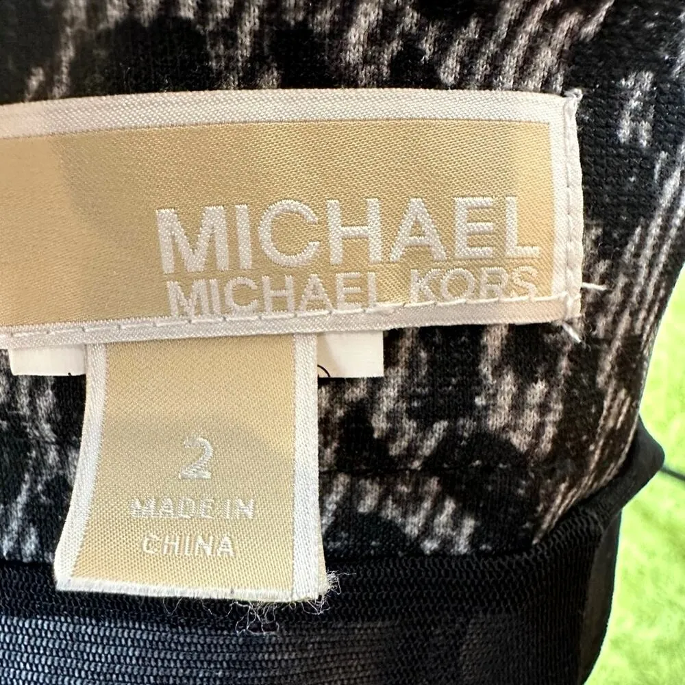 Michael Kors Leopard Print Skirt Gray and Black size 2 - Image 8