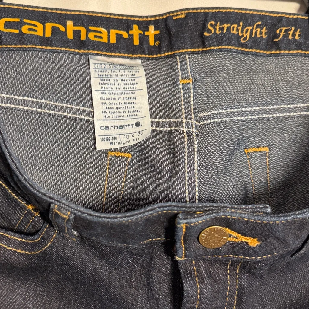 NWOT Carhartt Women’s Straight Fit Dark Wash Jeans Size 10 - Image 3
