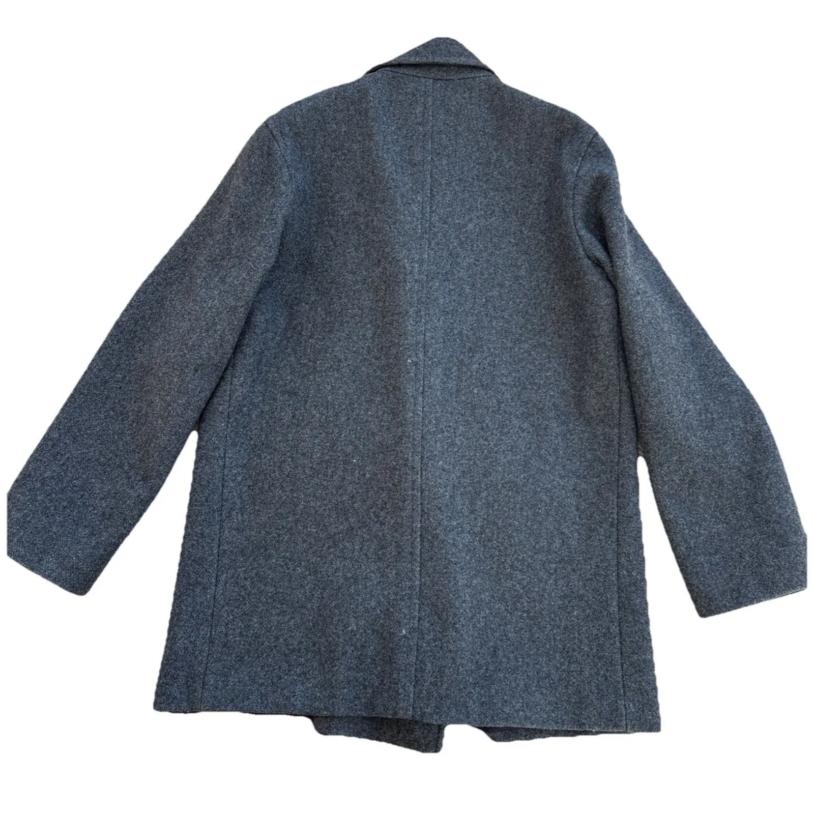 Marvin Richards Pea Coat Double Breasted Gray Wool Blend USA vintage Size 14 - Image 4