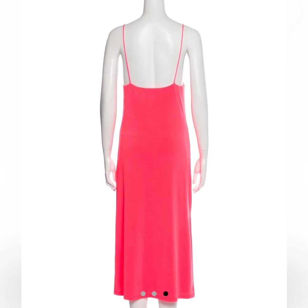 NWT Le Superbe Entourage Midi Slip Dress Hot Pink Coral Neon Slinky Satin size S - Image 15