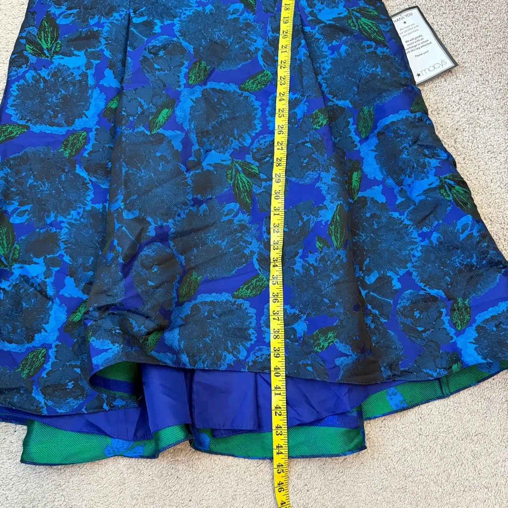 Adrianna Papell Ruffle Jacquard Dress Blue Multi 18W - Image 11