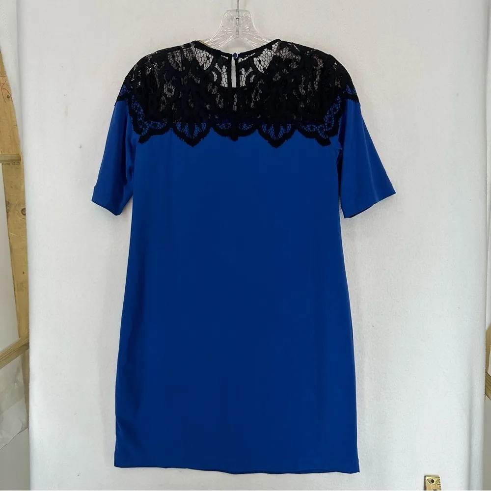 NWT Cynthia Steffe Shift Short Sleeve Knee Length Dress Lace Size 2 Blue - Image 7