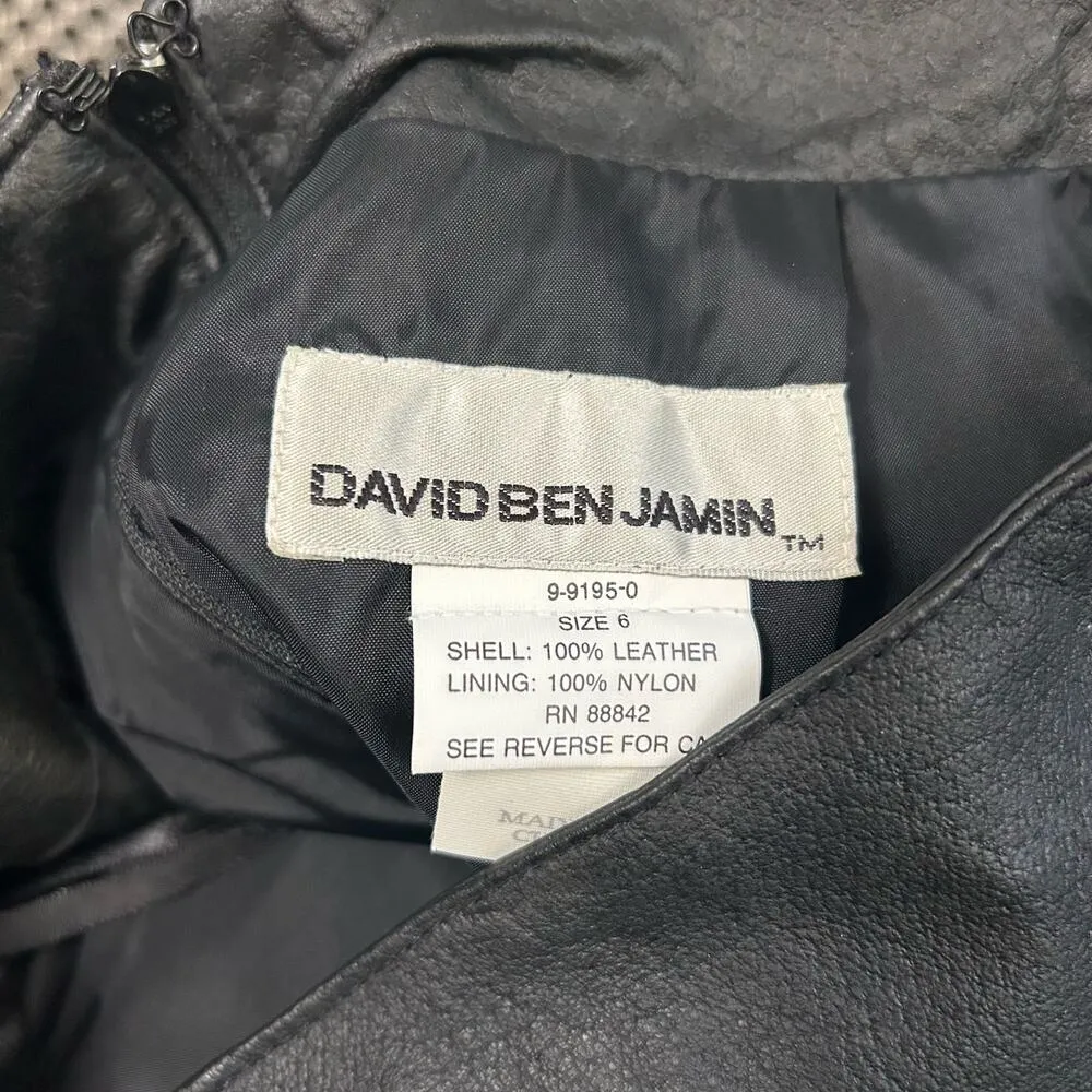 Vintage Black Leather Pencil Skirt 1980s 80s Rock Chic Office Siren Dark - Image 9