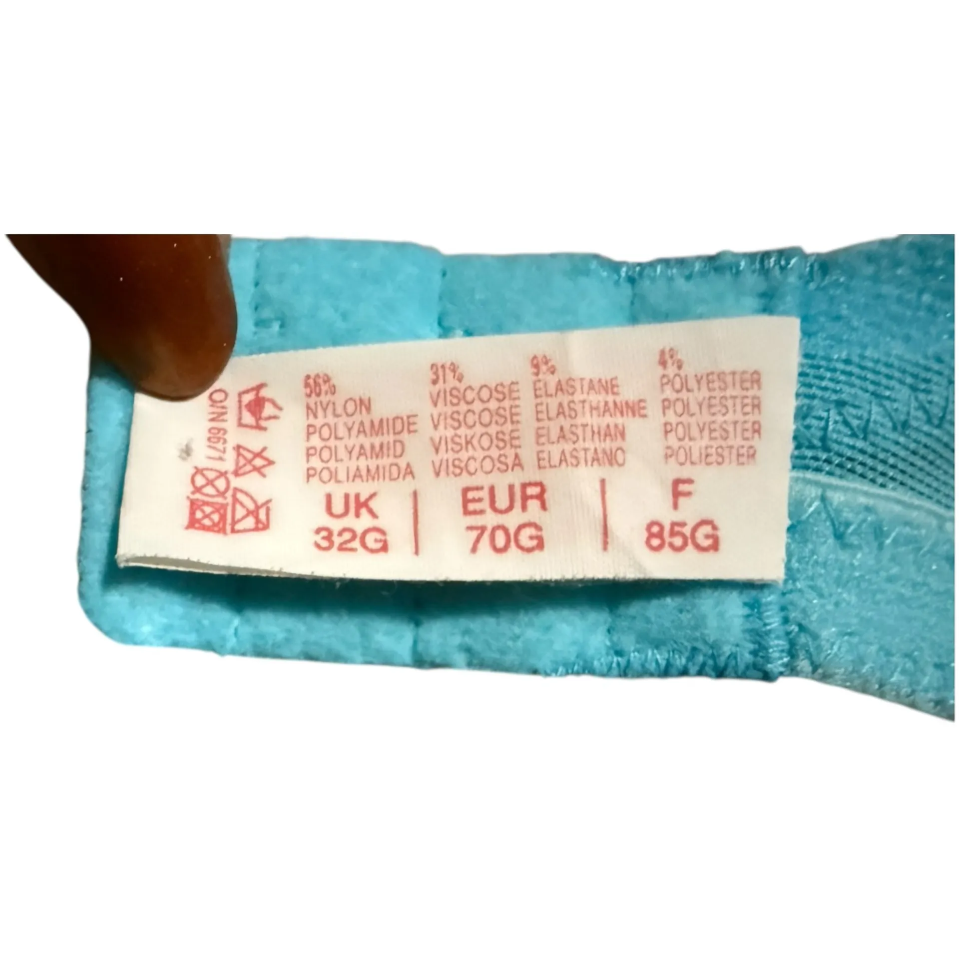 Panache vintage superbra sheer vibrant blue Floral Lace Bra 32G underwire bust - Image 6