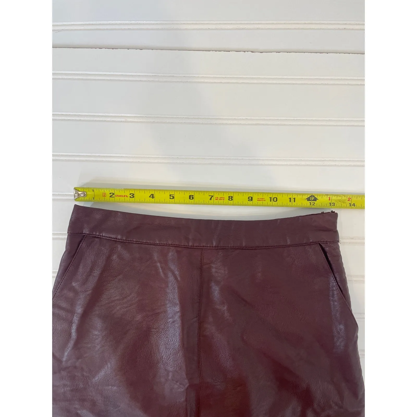 TOPSHOP New Look Yellow Ruffle Peplum Blouse & Leather Skirt Bundle of 2 Size 2 - Image 13