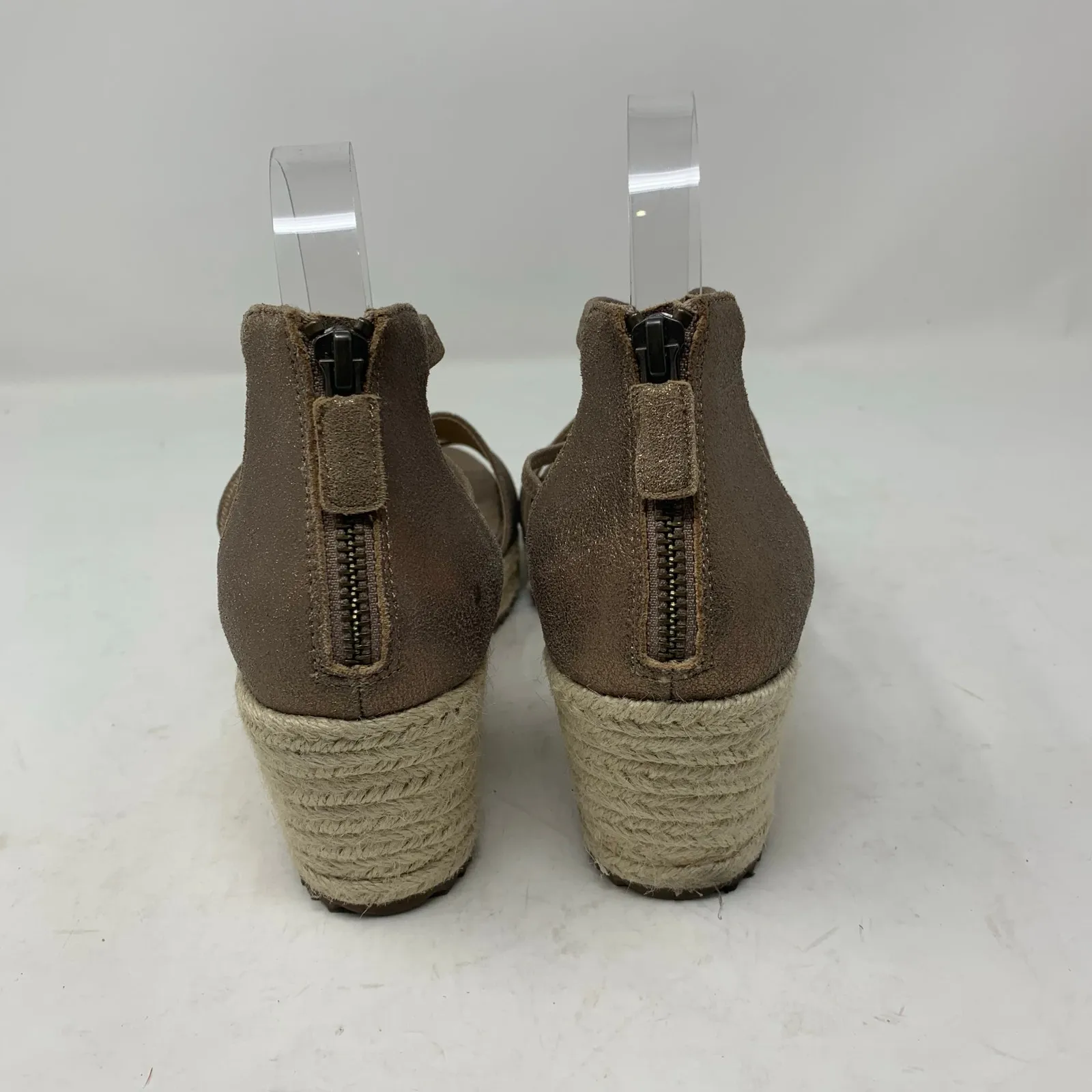 Eileen Fisher Wanda Espadrille Cross Strap Wedge Sandal Metallic Leather Size 8 - Image 8