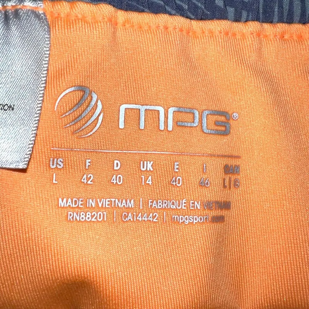 MPG Womens Athletic Shorts Lined Sporty Running Workout Tennis Gray Orange Large - Image 6