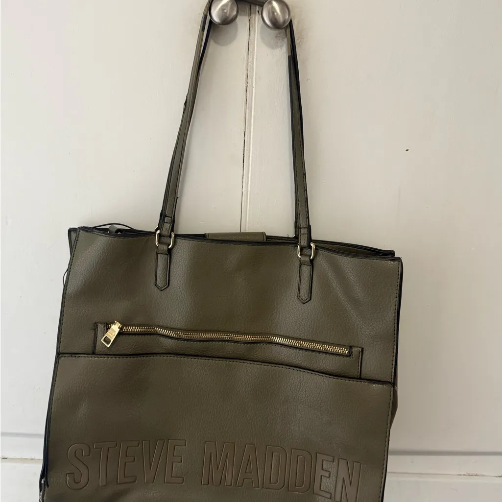Steve Madden Khaki Tote with Tassel Accent - Image 10