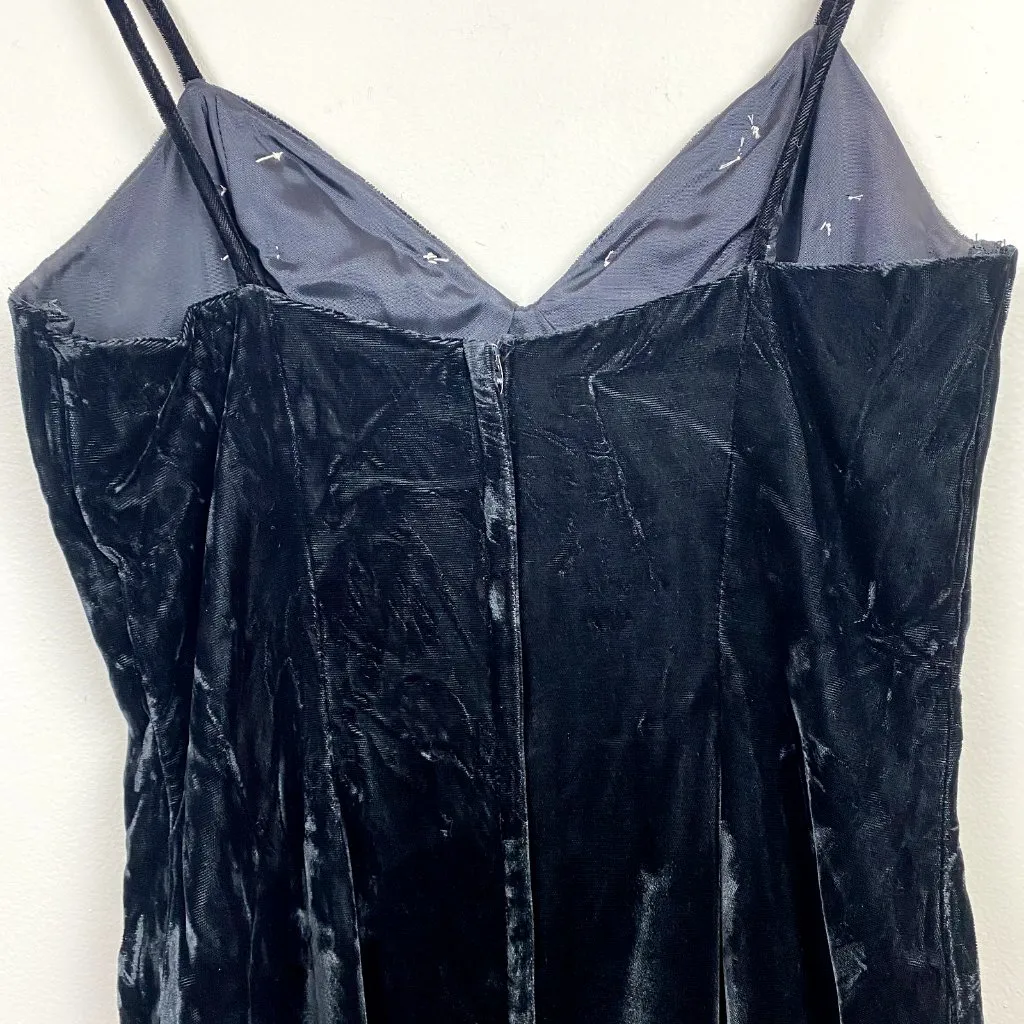 Roberta Evening Gown 13/14 Black Velvet Lace Sheath V - Image 7