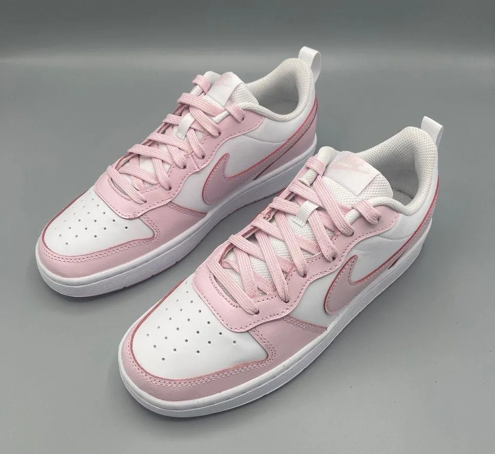 Nike Court Borough Low 2 SE (GS) Big Girl' Shoes Color White/Pink Foam - Image 9