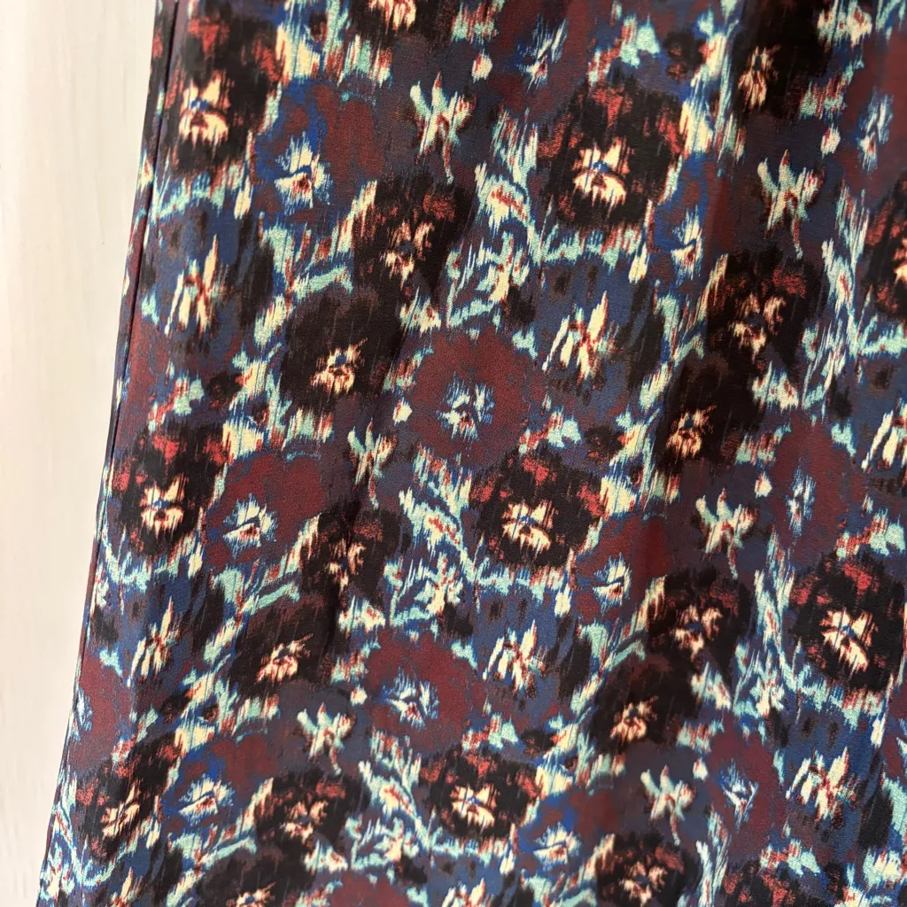 Ulla Johnson Sawyer Pant Wide Leg Pants Cobalt 100% Silk Pattern Printed Size 4 - Image 5