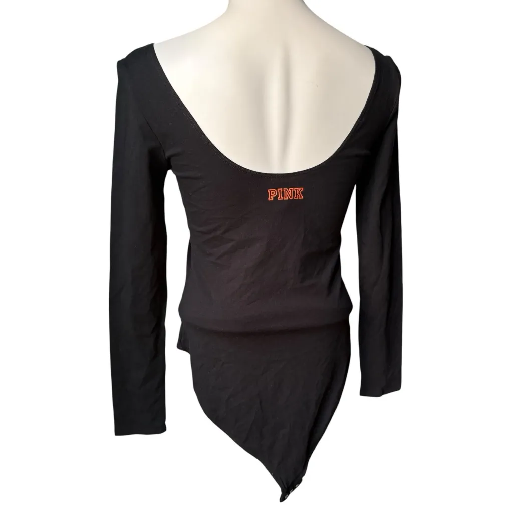 NWT, VS Pink Collegiate Texas Longhorns Black Bodysuit, Sz M - Image 6