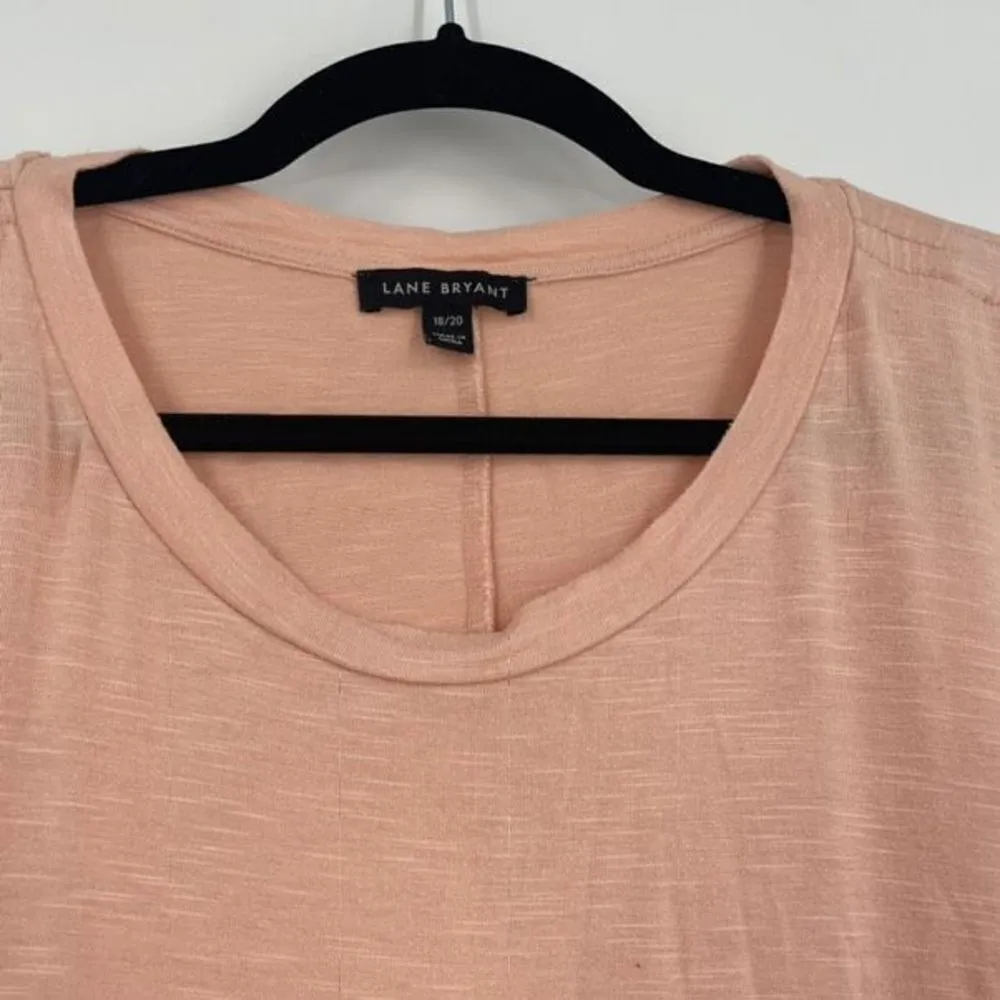 Lane Bryant‎ Women's Ruched Sleeve Stretch Crew Neck Top Peach Size 18/20 - Image 5