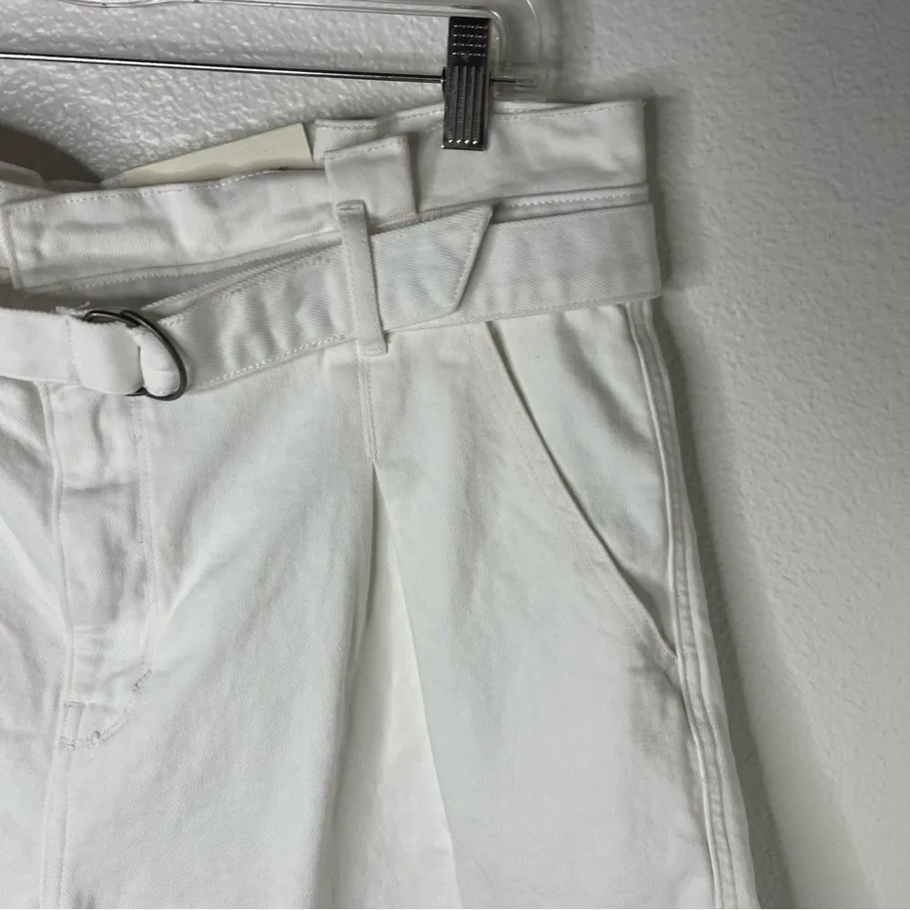 New A new Approach Size 18 Chino Buckled Pleated Cuffed Shorts White - Image 8
