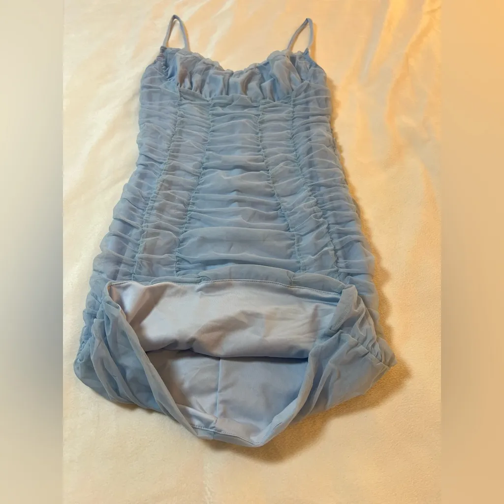 TIC TOC Ruched Bodycond Blue Mini Dress Size‎ Small - Image 7