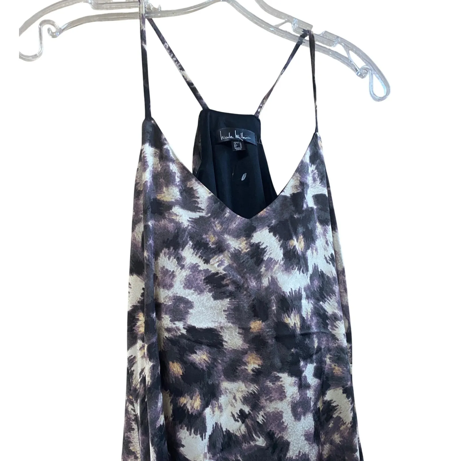 Nicole Miller Shocking Leopard Print Satin Like Maxi‎ Racerback dress -S NWT - Image 11