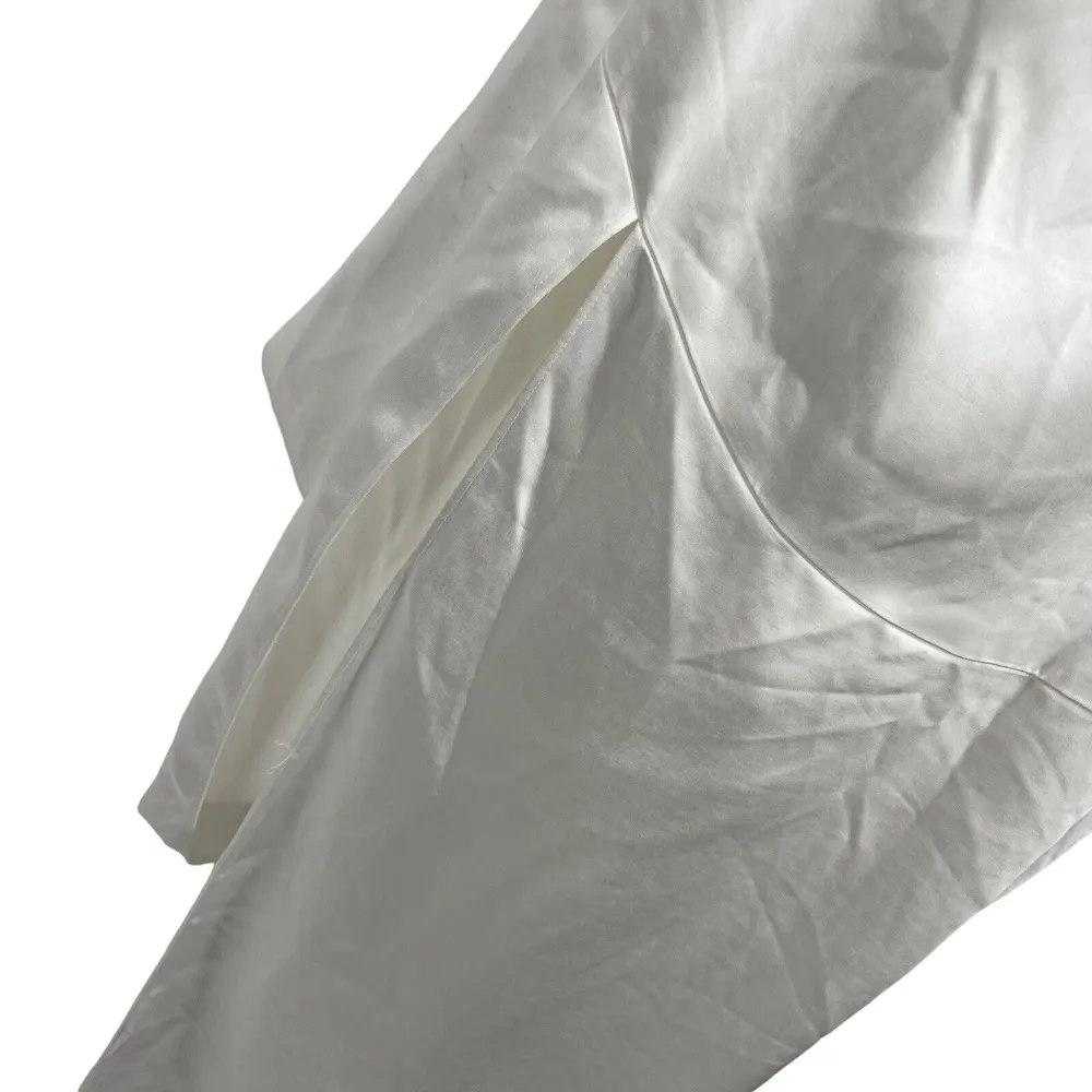 Elliatt Dress Skylar White Satin Long Deep Back Wedding Beach Lux Draping S New - Image 6