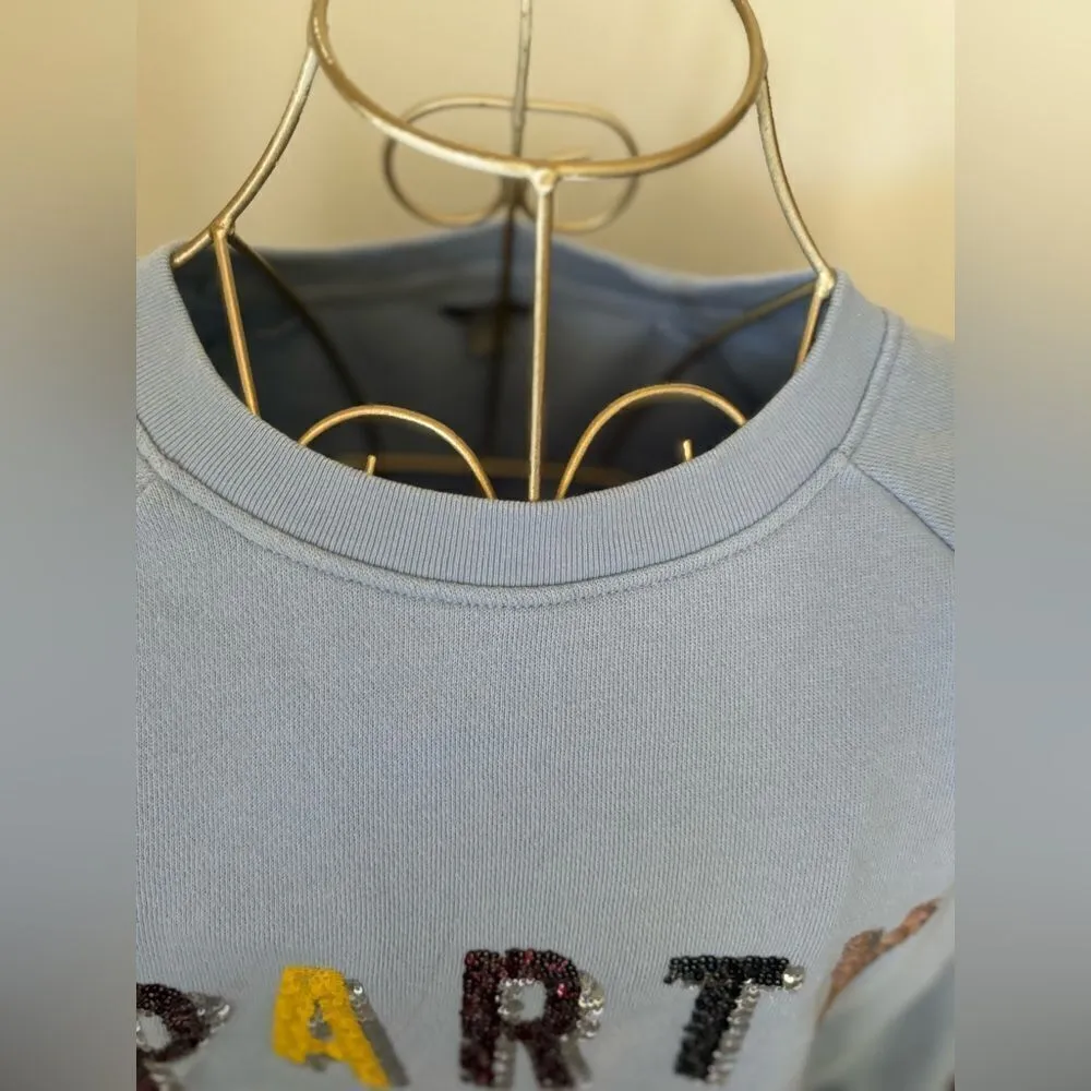 Aerie blue sequin PARTY sweatshirt M - Image 8